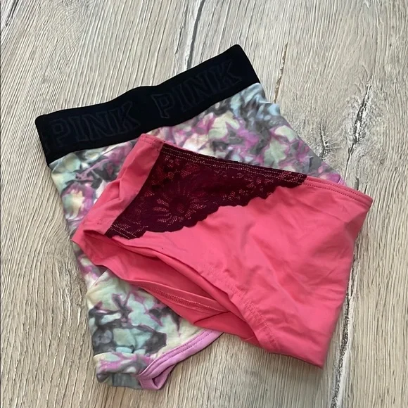 Pink Victoria Secret Tie Dye and Pink Lace Trim Panties - Picture 10 of 10